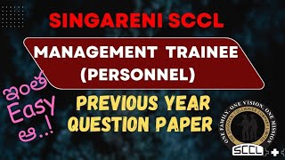 సింగరేణి SCCL II Management trainee personnel Previous Question paper II Cutoff II syllabus II2024 [upl. by Keyek]