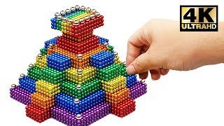 DIY How To Make Rainbow Mayan Temple With 10000 Magnetic Balls ASMR  Magnet World 4K [upl. by Yremogtnom547]