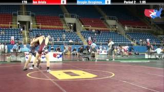 Fargo 2012 170 Round 1 Joe Ariola Illinois vs Ibragin Ibragimov Pennsylvania [upl. by Enaht364]