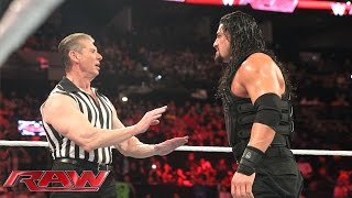 Reigns vs Sheamus  Mr McMahon Guest Ref for WWE World Heavyweight Title Raw Jan 4 2016 [upl. by Sutit]