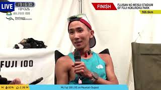 Mt Fuji 100 Mens Champion Guomin Deng Finish Line Interview English translation [upl. by Yessac]