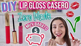 LIP GLOSS CASERO💋 DIY 100 NATURAL ZERO WASTE VEGANO  Mixi [upl. by Nezam]