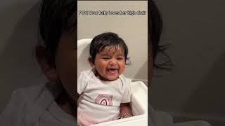 Baby is so excited for solids 😅 shortvideo shorts simplysuji babysolidfood highchair [upl. by Airdnat]