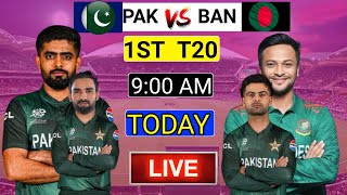 pakistan vs bangladesh live match today • pak vs ban 1st t20 match playing 11time table 2024 [upl. by Inalial]