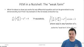 Intro to FEA 1 Weak Form [upl. by Alliuqal686]