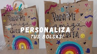 PINTA TUS BOLSAS Y EMPAQUES PARA REAGALAR🎁IDEA DIY [upl. by Maryn]