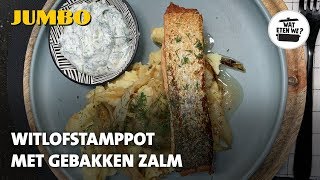 Wat eten we Witlofstamppot met gebakken zalm [upl. by Vinni]