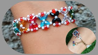 Pulsera con cristales paso a paso [upl. by Epuladaug513]