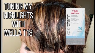 Toning my Highlights with Wella T18 [upl. by Tahmosh]