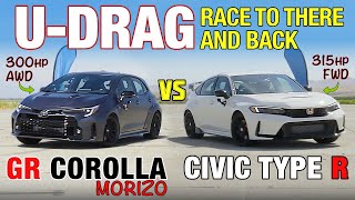 UDRAG Civic Type R vs GR Corolla Morizo [upl. by Nidraj]