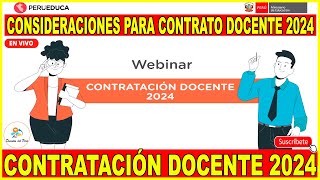 ✅CONTRATO DOCENTE 2024 CONSIDERACIONES PARA CONTRATO DOCENTE 2024 POR PUN Y EVALUACION EXPEDIENTES [upl. by Peony878]