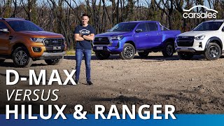 Ford Ranger v Isuzu DMAX v Toyota HiLux 2020 Comparison Test carsalescomau [upl. by Torr]