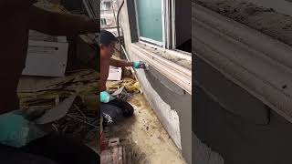 Scraping anticrack mortar for exterior walls [upl. by Nakah]