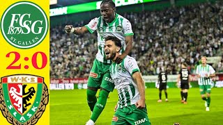 Highlights St Gallen vs Slask Wroclaw  20  Europa Conference leaque Qualifying  Goals result [upl. by Owens818]