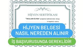 Hijyen Belgesi Nasıl Alınır  Temizlik Hijyen Sertifikası Nasıl Alınır [upl. by Susan]