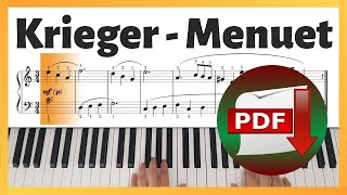 J Krieger  Minuet in A Minor  Piano Sheet Music  Piano Tutorial [upl. by Gentille]