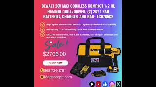 Dewalt 20V MAX Cordless 12 in Hammer Drill 2 20V 13Ah Batteries Charger and Bag DCD785C2 [upl. by Cicely551]