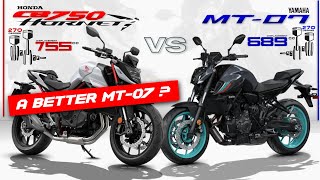 2023 Honda CB750 Hornet vs Yamaha MT07 ┃ Did Honda Make a Better MT07 [upl. by Matless32]