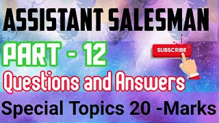 Assistant salesman Special Topic Part 11 pscassistantsalesman assistantsalesman luckyspsctricks [upl. by Gaskins386]