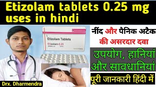 Etizolam tablets 025 mg uses in hindi  etizolam tablets 05 mg uses in hindi  etizolam tablet [upl. by Clyte217]