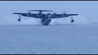 Japanese Navy ShinMaywa US2 seaplane rescue activities [upl. by Yerhpmuh]