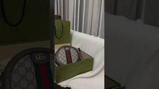 Unboxing my Gucci Ophidia mini GG round shoulder bag [upl. by Dnama]