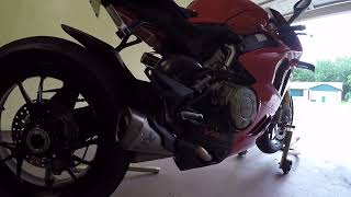 Ducati Panigale V4S full Akrapovic exhaust sound and Evotech radiator amp oil cooler guards installed [upl. by Afital]