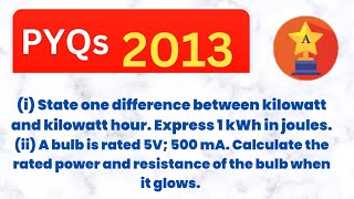 i State one difference between kilowatt and kilowatt hour Express 1 kWh in joulesclass10 [upl. by Ladin]