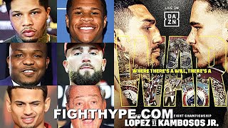 FIGHTERS amp EXPERTS PREDICT TEOFIMO LOPEZ VS GEORGE KAMBOSOS DAVIS HANEY BRADLEY PLANT amp MORE [upl. by Erdnoid]