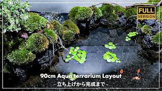 90cm水槽水辺かわいい金魚仲間入り。立ち上げから完成までaquascapeaqua terrarium90cm tankvlog [upl. by Warren]