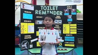 STEMIE Invention Convention 2024 Owen Wang Jun Kai PCF Sparkletots SE123A Toilet Reminder [upl. by Auliffe]