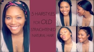 5 Hairstyles For OLD Straightened Natural Hair  Melodie Miller [upl. by Notnel996]