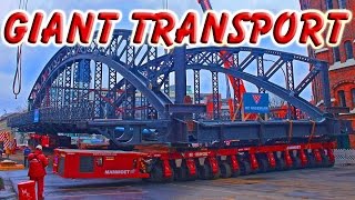 Mammoet self propelled modular transporter moving huge bridge DREAM MACHINES [upl. by Alithea]