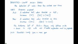 162 BronstedLowry Acids and Bases [upl. by Renell]