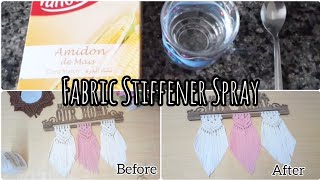 how to make a macrame with fabric stiffener spray طريقة سهلة لتثبيت خيط المكرمية [upl. by Anissej]