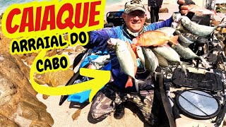 MAR ALTO e MUITO PEIXE na PESCARIA de CAIAQUE em ARRAIAL DO CABO kayakfishing kayak caiaqueiro [upl. by Brander]