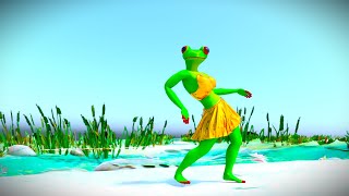 FUNNY FEMALE FROG DANCE  CON CALMA LYRICS [upl. by Dell]