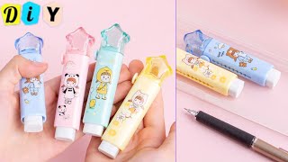 🌈 How to make Push up eraserDIY eraser pen eraser decoration ideas Back To SchoolSupplies [upl. by Lamrouex]