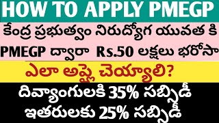 కేంద్ర ప్రభుత్వ ఇచ్చే సబ్సిడీ లోన్ కి ఎలా అప్లై చెయ్యాలి pmegploan subsidyloan [upl. by Ahsita]