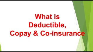 Basics of US Healthcare Chapter 3  What is Deductible Copay and Coinsurance [upl. by Naitirb]