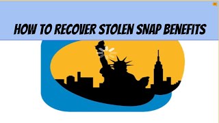 If your SNAP benefits were stolen and you want to recoup them Follow these steps [upl. by Rhys]