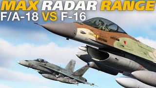 Maximum Radar Detection Range DCS FA18C VS F16C [upl. by Enrique313]