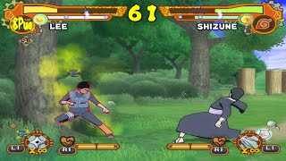 Lee Vs Temari e Shizune Naruto Shippuden Ultimate Ninja 5 [upl. by Neural443]