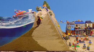 LEGO DAM BREACH EXPERIMENT  LEGO CITY FLOOD  TSUNAMI WAVE MACHINE vs LEGO SETS [upl. by Reis]