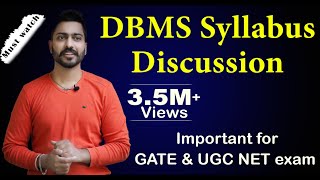 Lec1 DBMS Syllabus for GATE UGCNET NIELIT DSSSB etc Full DBMS for CollegeUniversity Students [upl. by Sax954]