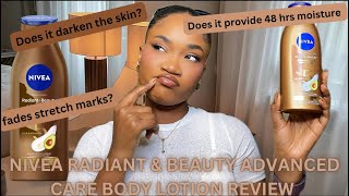 Nivea radiant amp beauty advanced care body lotion review  Does it darken nivea [upl. by Mroz]