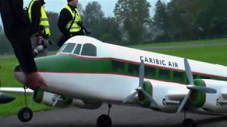 RC AIRPLANE CARIBIEN AIR 4X GASOLINE ENGINE AIRLINER MODEL FLIGHT [upl. by Aciruam]