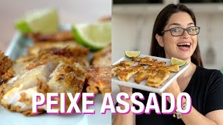 Filé de Peixe Assado Simples  Receita para fazer com Tilápia ou Merluza [upl. by Erdnaek]