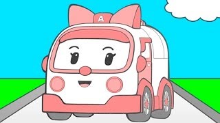 Super Simple English  раскраска из мультфильма Робокар Поли Robocar Poli [upl. by Eniretak]