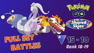 LanturnGoodraSkeledirge Full Set Battles Pokemon Go PVP  Shared Skies [upl. by Eiluj160]